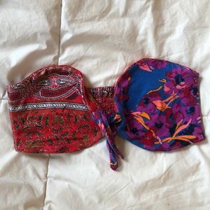 Free people multi color bandeau top / bathing suit